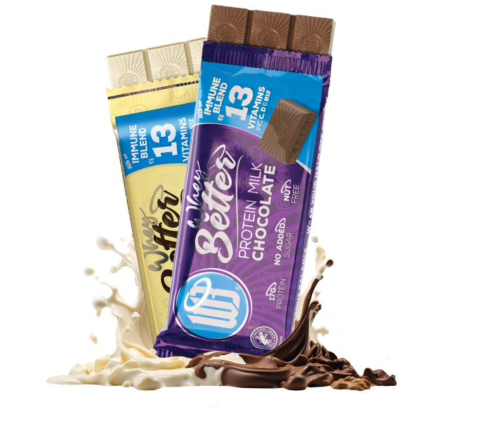 Wheybetter protein chocolate bars in chocolate splash